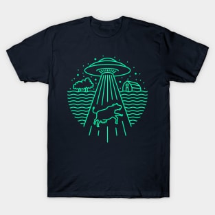 Alien Spaceship Cow Abduction T-Shirt